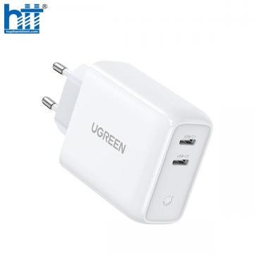 Củ sạc nhanh 2 cổng USB A và USB Type-C 36W Ugreen 60468,Hỗ trợ QC3.0, PD3.0