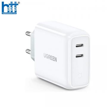 Ugreen 70263 36W bộ sạc 2 cổng PD USB type C chân cắm US dẹp xếp được màu trắng CD199 20070263