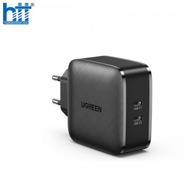 Ugreen 70866 66W 2c kép usb loại c US có thể gập lại PD qc4.0 Sạc nhanh Đen CD216 10070866