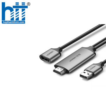 Ugreen 50291 1.5M màu Xám Cáp chuyển đổi USB 2.0 sang HDMI hỗ trợ phân giải FULL HD cao cấp CM151 