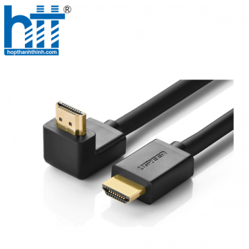 Ugreen 10173 2M màu Đen Cáp tín hiệu HDMI chuẩn 1.4 đầu bẻ góc 90 độ HD103 20010173