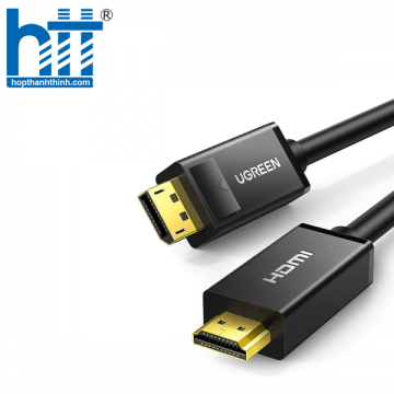 Ugreen 10239 1.5M Màu Đen Cáp chuyển đổi Displayport sang HDMI thuần đồng DP101 20010239