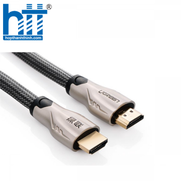 Ugreen 10251 1.5M màu Đen Cáp tín hiệu HDMI vỏ bọc lưới cao cấp cáp dẹt HD102 20010251