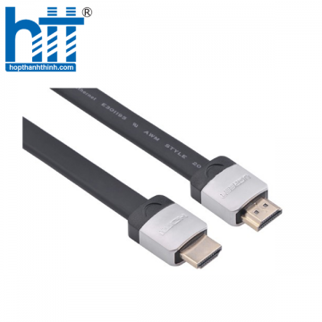 Ugreen 10259 1M màu Đen Cáp tín hiệu HDMI chuẩn 2.0 cáp dẹt đầu bọc hợp kim HD123 20010259