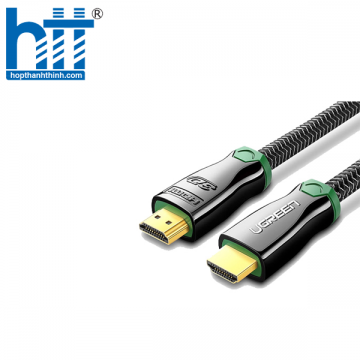 Ugreen 10292 2M màu Đen Cáp tín hiệu HDMI vỏ bọc kim loại hỗ trợ 3D 4K2K HD126 20010292