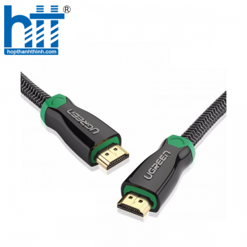 Ugreen 10295 8M màu Đen Cáp tín hiệu HDMI vỏ bọc kim loại hỗ trợ 3D 4K2K HD126 20010295