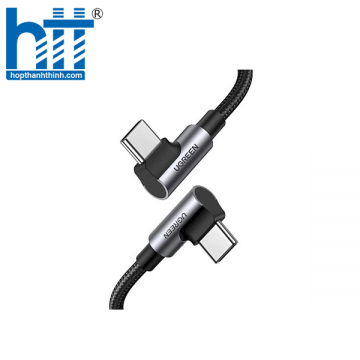 Ugreen 10357 Vỏ Alu 3M Màu Đen Usb Loại C Sang USB Loại C Nam 2.0 5V - 5A Cáp Tròn Hai Góc Mạ Niken US335 10010357