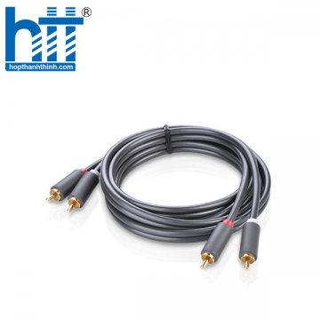 UGREEN 10518 2M MÀU ĐEN CÁP ÂM THANH BÔNG SEN 2 RA 2 DƯƠNG AV104