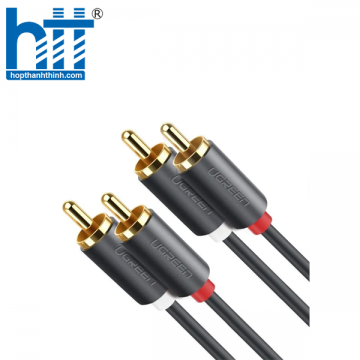 UGREEN 10518 2M MÀU ĐEN CÁP ÂM THANH BÔNG SEN 2 RA 2 DƯƠNG AV104