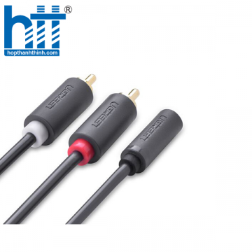 Ugreen 10548 1.5M màu Đen Cáp âm thanh 2 đầu Bông sen sang 3.5mm Âm AV102 20010548
