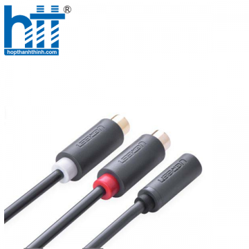 Ugreen 10562 25CM màu Đen Cáp âm thanh 2 đầu Bông sen âm sang 3.5mm âm AV109 20010562