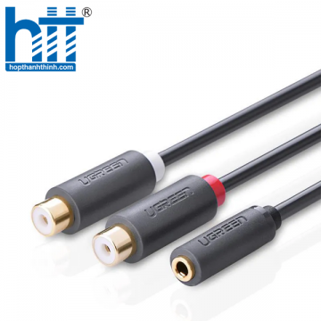Ugreen 10562 25CM màu Đen Cáp âm thanh 2 đầu Bông sen âm sang 3.5mm âm AV109 20010562
