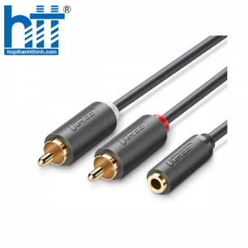 Ugreen 10588 1M màu Đen Cáp âm thanh 2 đầu Bông sen sang 3.5mm Âm AV102 20010588