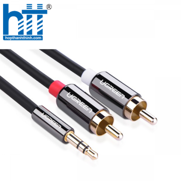 Ugreen 10590 3M màu Đen Cáp âm thanh 2 đầu Bông sen sang 3.5mm Dương mạ vàng AV116 20010590