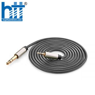 Ugreen 10638 2M màu xám cáp 6.5mm TS âm thanh Pro audio đầu mạ vàng 24k AV128 20010638