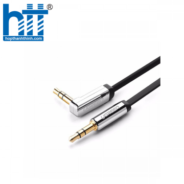 Ugreen 10728 3M màu Đen Cáp âm thanh 2 đầu 3.5mm dương đầu vuông góc mạ vàng AV119 20010728
