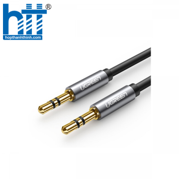 Ugreen 10734 1.5M màu Đen Cáp âm thanh 2 đầu 3.5mm dương dây tròn TPE cao cấp AV119 20010734