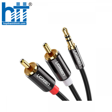 Ugreen 10749 1M màu Đen Cáp âm thanh 2 đầu Bông sen sang 3.5mm Dương mạ vàng AV116 20010749