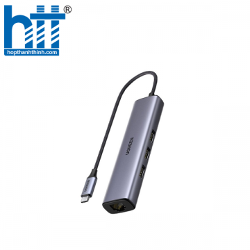 Ugreen 20920 10/100 / 1000Mbps gigabits Type C sang 3 × USB 3.0 + RJ45 Bộ chuyển đổi CM475 20020920