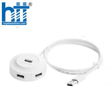Ugreen 20270 1M màu Trắng Bộ chia HUB USB 2.0 sang 4 USB 2.0 hỗ trợ nguồn 5V CR106 20020270