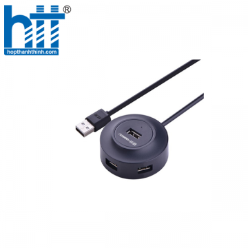 Ugreen 20277 1M màu Đen Bộ chia HUB USB 2.0 sang 4 USB 2.0 hỗ trợ nguồn 5V CR106 20020277