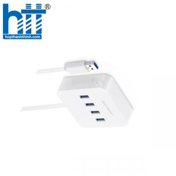 Ugreen 30201 0.5M màu Trắng Bộ chia HUB USB 3.0 sang 4 USB 3.0 có khay đỡ hỗ trợ nguồn 5V cao cấp CR118 20030201