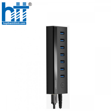 Ugreen 30845 Màu Đen Bộ chia HUB USB 3.0 sang 7 USB 3.0 hỗ trợ nguồn cao cấp US219 20030845