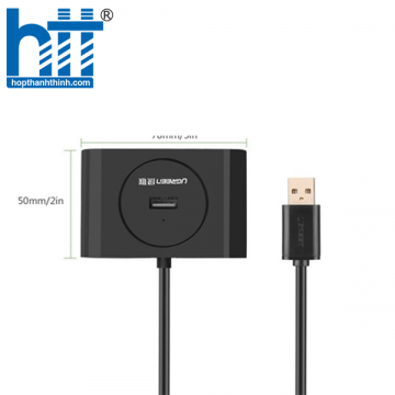 Ugreen 40850 1M Màu Đen Bộ chuyển đổi TYPE C sang 4 USB 3.0 + nguồn MICRO USB hỗ trợ OTG TYPE C CR113 20040850