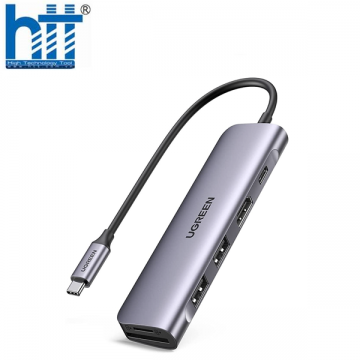 Bộ chuyển đổi USB C to HDMI + VGA + LAN 1Gbps + Hub USB3.0 + SD/TF + Audio Ugreen 80133