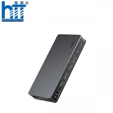Bộ chuyển Docking USB-C 9 in 1 Ugreen 90912, hỗ trợ 2*DisplayPort 4K60Hz, 2*HDMI 4K60Hz, RJ45, PD 100W,1xUSB C 10Gbps, 2*USB A 10Gbps