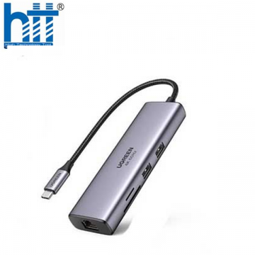 Bộ chuyển USB C 7 trong 1 Ugreen 60515, hỗ trợ HDMI 4K@60Hz + USB + LAN Gigabit + SD/ TF + PD100W