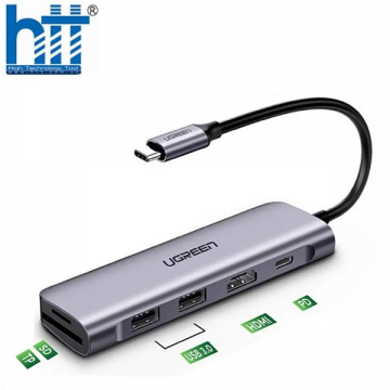 Bộ chuyển Đổi Type C Sang HDMI + USB 3.0*2 + SD/TF + PD Ugreen 70411