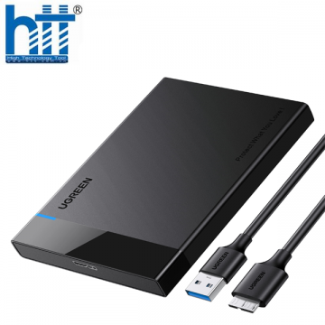 Vỏ ổ cứng SATA 2,5 inch Ugreen 50956 với cáp Micro USB to USB-A (Xám nhạt)
