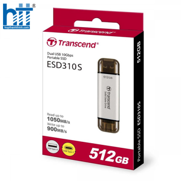 Ổ CỨNG DI ĐỘNG PORTABLE SSD 512GB TRANSCEND ESD310S MÀU BẠC
