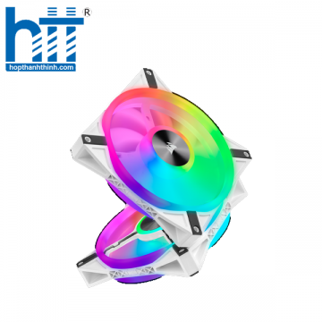 Fan Corsair iCUE QL140 RGB 140mm White — Dual Fan Kit with Lighting Node CORE
