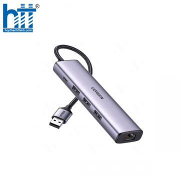 Hub chuyển đổi 5 in 1 USB Type-A ra Lan 1000Mbps Kèm HUB 3 Cổng USB 3.0 Ugreen 60554