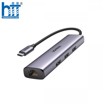 Hub chia USB Type-C to 3 cổng USB 3.0 Type-A kèm Lan Gigabit Ugreen 60600