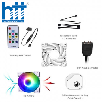 FAN CASE ID COOLING DF-12025-ARGB TRIO SNOW 3PCS PACK