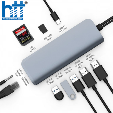 CỔNG CHUYỂN HYPERDRIVE VIBER 10-IN-2 4K60HZ USB-C HUB HD392