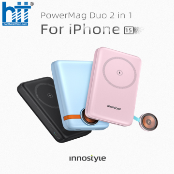 Sạc dự phòng Innostyle Magsafe Powermag Duo 2-in-1 10000mAh IW202BP (Pink)