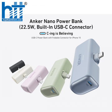 Pin Dự Phòng Anker Nano 5000 22.5W (Built-In USB-C Connector) - A1653 Blue