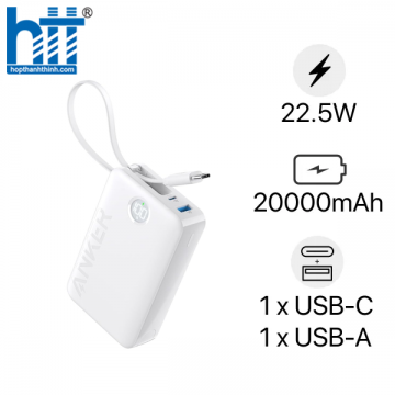 Pin Dự Phòng Anker 20000 22.5W (Built-In USB-C Connector) - A1647 White