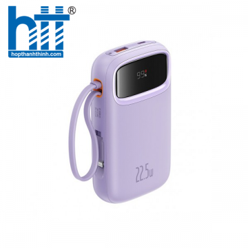 Sạc dự phòng Baseus Qpow2 Dual-Cable 10000mAh 22.5W Nebula Purple LVA025-1V-22 (P10055003513-00)