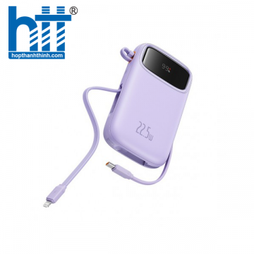 Sạc dự phòng Baseus Qpow2 Dual-Cable 10000mAh 22.5W Nebula Purple LVA025-1V-22 (P10055003513-00)