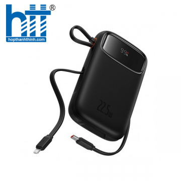 Sạc dự phòng Baseus Qpow2 Dual-Cable 10000mAh 22.5W Cluster Black LVA025-1K-22 (P10055003113-00)