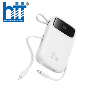 Sạc dự phòng Baseus Qpow2 Dual-Cable 10000mAh 22.5W Stellar White LVA025-1W-22 (P10055003223-00)