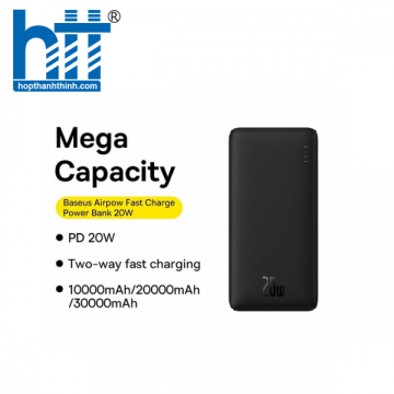 Sạc dự phòng Baseus Airpow Fast Charge 10000mAh 20W Black LVA022-1K-20 (PPQD090001)