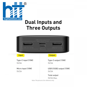 Sạc dự phòng Baseus Bipow Digital Display 20000mAh 15W Black LVA020-2K-15 (PPBD050101)