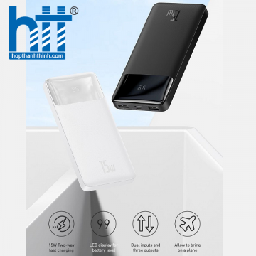 Sạc dự phòng Baseus Bipow Digital Display 20000mAh 15W Black LVA020-2K-15 (PPBD050101)