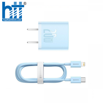 Bộ combo củ sạc + cáp sạc nhanh Lightning 20W Baseus GaN5 Fast Charger 1C CCGN040103 ( BLUE )
